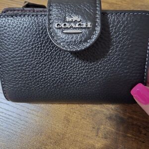 COACH Black Pebbled Leather Wallet